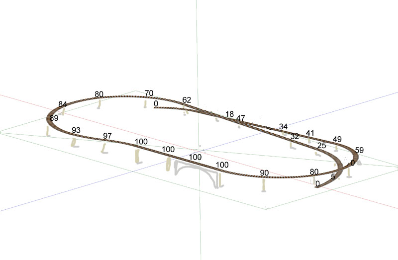 Kit legno Rampa con viadotto 200x100 h 10
