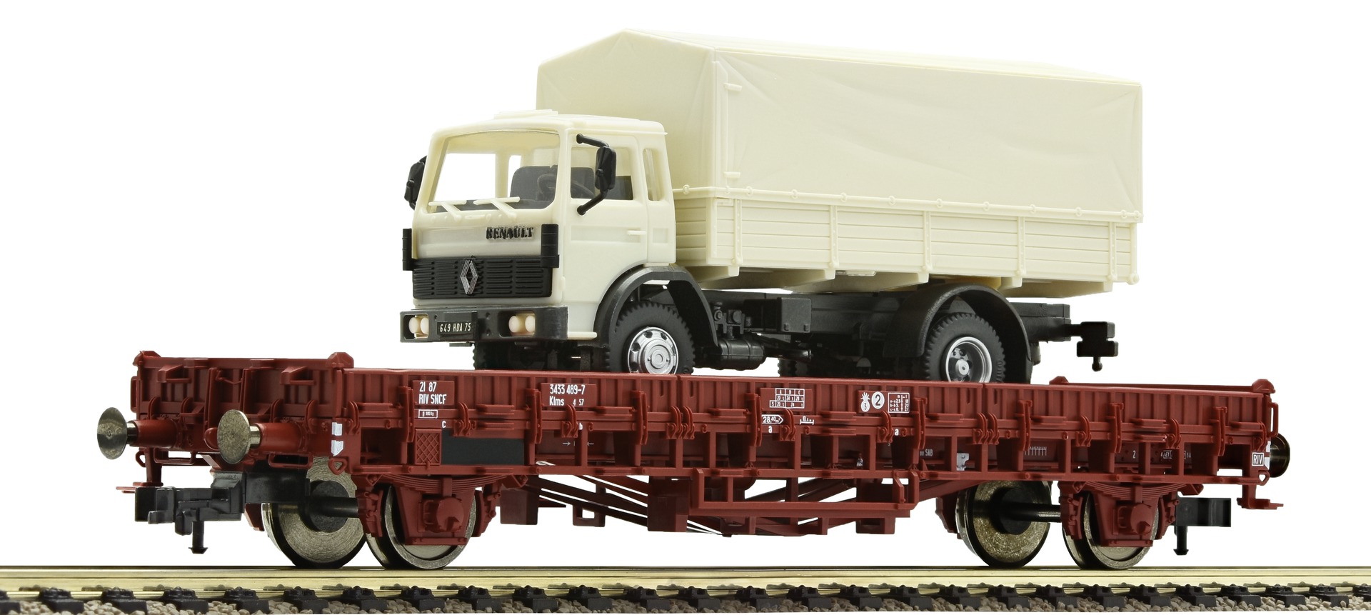 Carro pianale ed un camion, SNCF