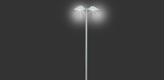 H0 lampione doppio da pensilina a LED