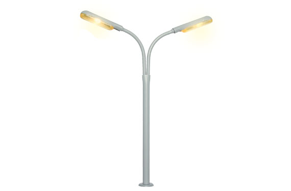 H0 lampione stradale doppio a luce gialla