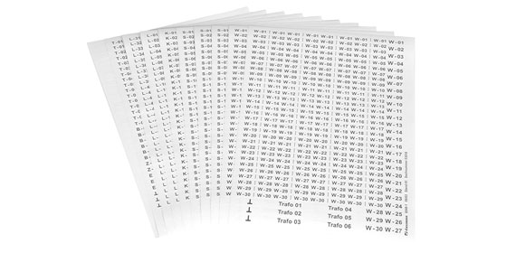 set etichette per cablaggi