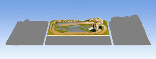 Modellismo Ferroviario Plastico preformato Scala N 125x69 cm